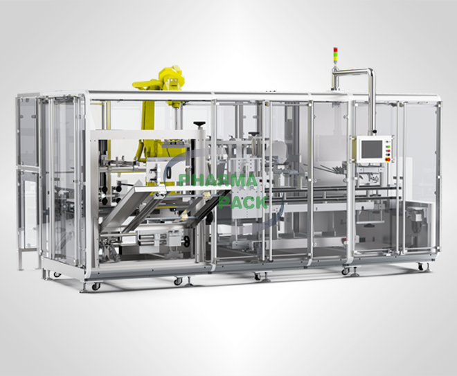 Pharmapack's LFC-04 Horizontal Automatic Case Packer: Efficient and Compact Packaging Solution